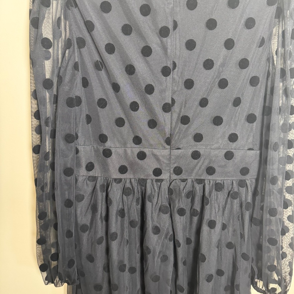 Boden Black Polka Dotted Long Sleeve Dress Polka Dot NWT Sz 8R Fun Tulle Classic - Picture 11 of 13